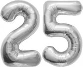 25 jaar getrouwd folie ballonnen zilver