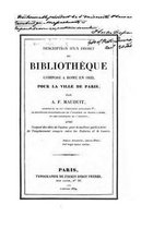 Description d'un projet de bibliotheque compose a Rome en 1833