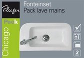 Plieger Chicago Fontein Toilet - Set - Fontein 45 x 24 cm inclusief fonteinkraan en sifon - Keramiek - Wit