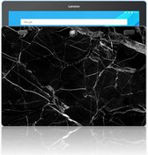 Tablet Cover Lenovo Tab 10 | Tab 2 A10-30 Hoes Marmer Zwart met doorzichte zijkanten