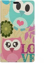 Microsoft Lumia 550 cover wallet hoesje 2 uil love