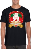 Foute Kerst t-shirt Santa is almost coming voor heren - Kerst shirts 2XL