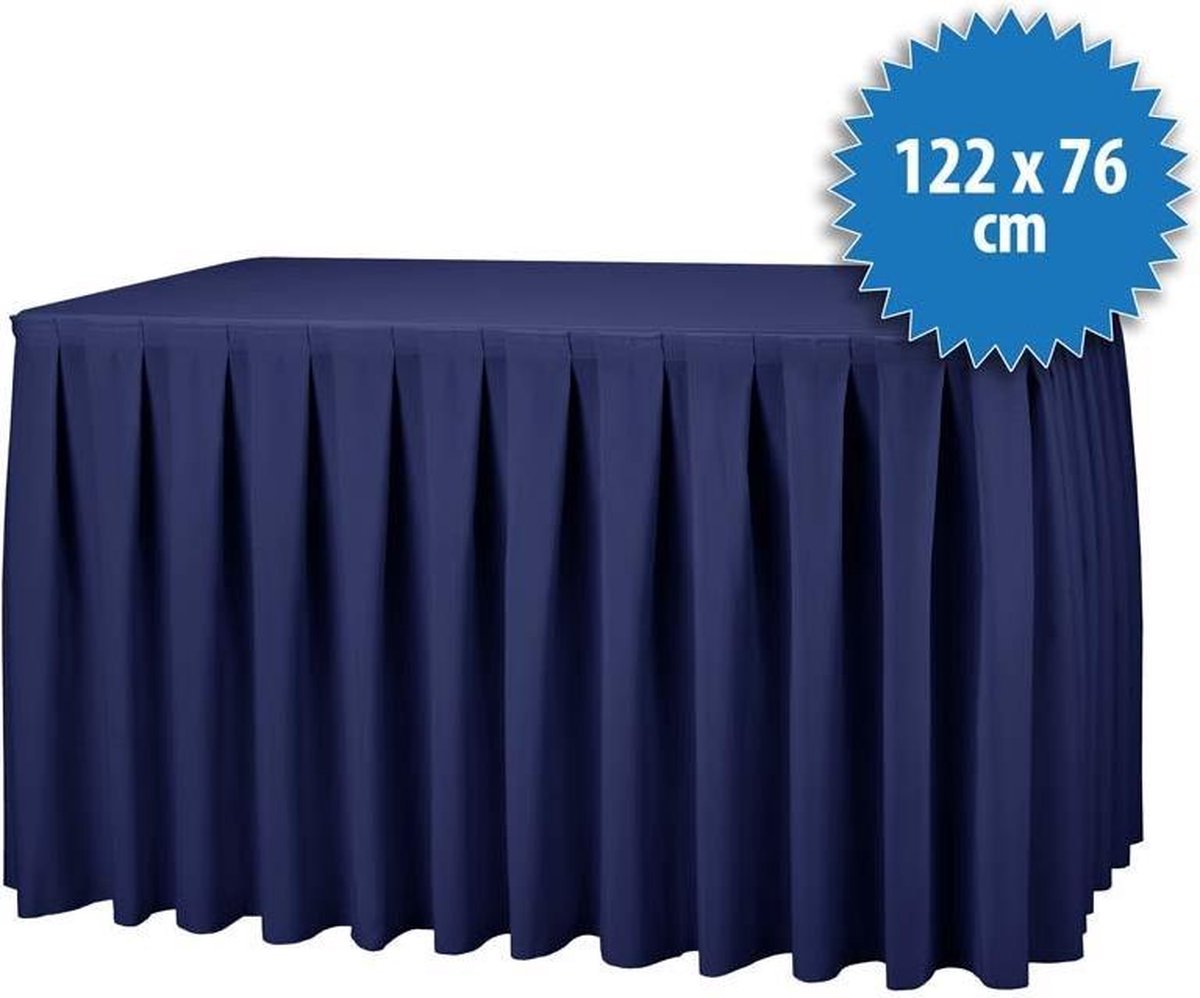 Combiskirting Boxpleat 250% 122 x 76 cm, donkerblauw