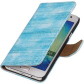 Mobieletelefoonhoesje.nl - Samsung Galaxy A3 Hoesje Hagedis Bookstyle Turquoise