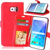 Telefoonhoes Geschikt voor: Samsung Galaxy S6 portemonnee hoesje - Rood