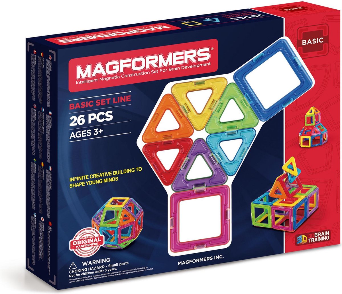 | Magformers Basic Set Line 26 Onderdelen Magformers: bouwen met magneten Alles Over Speelgoed