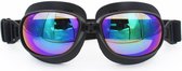 Pothelm Vintage Vliegeniersbril Zwart - Retro Motorbril Motorbril Heren - Mutli kleur Glas