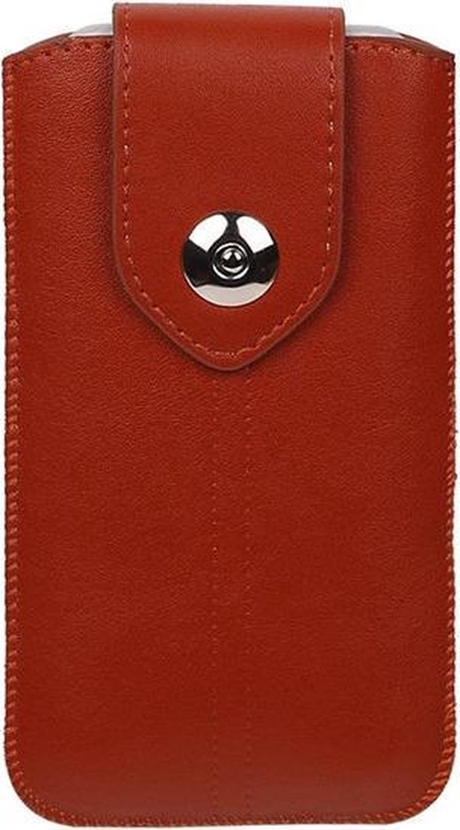 BestCases.nl HTC One Mini 2 - Universele Luxe Leder look insteekhoes/pouch - Bruin Medium