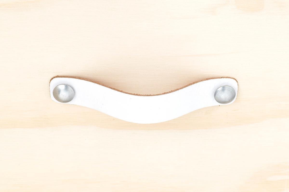 Leren handgreep wit M 18x2 cm