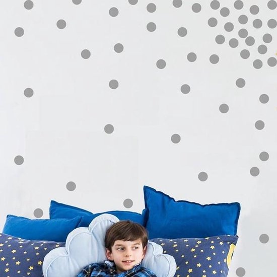 4 CM - 52 stuks - Grijze stippen muursticker– Muursticker Gray Dots - Hoge kwaliteit stickers voor op de muur – Wanddecoratie Stickers – Stickers voor kinderen – Muurversiering voor kinderen – Versiering voor kinderkamer