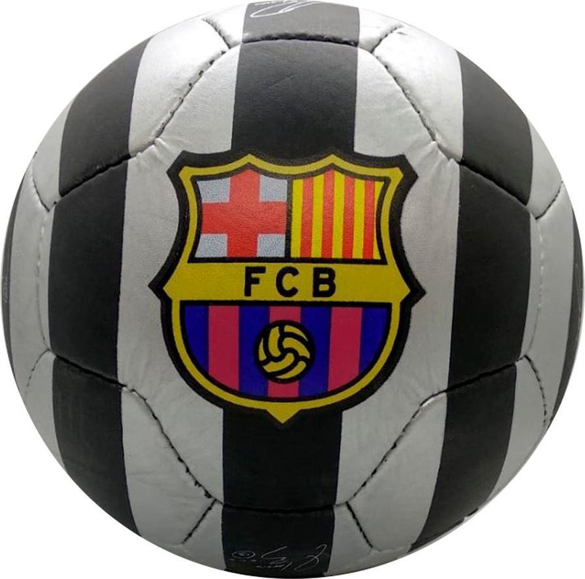 FC Barcelona Voetbal Handtekeningen - Maat 5 - FCB - 1899 - Zwart/Grijs