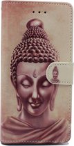 Samsung Galaxy A70 Hoesje met Print - Portemonnee Book Case - Kaarthouder & Magneetlipje - Goude Buddha