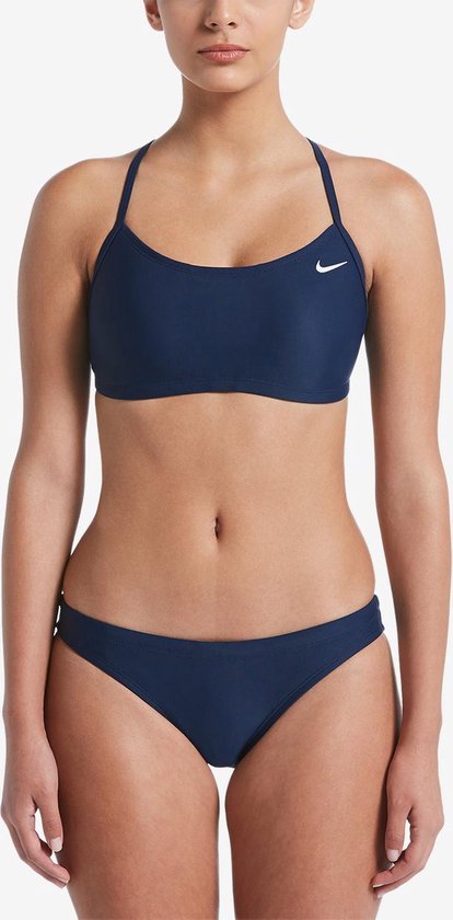 Nieuwheid jongen kever Nike Swim Racerback Bikini Set Dames Bikini - Midnight Navy - Maat L | bol .com