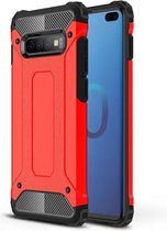 Armor Hybrid Back Cover - Samsung Galaxy S10 Plus Hoesje - Rood