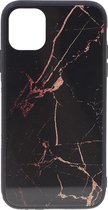 Shop4 - iPhone 11 Pro Max Hoesje - Harde Back Case Marmer Zwart