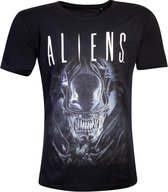 Aliens Heren Tshirt -L- Say Cheese Graphic Zwart