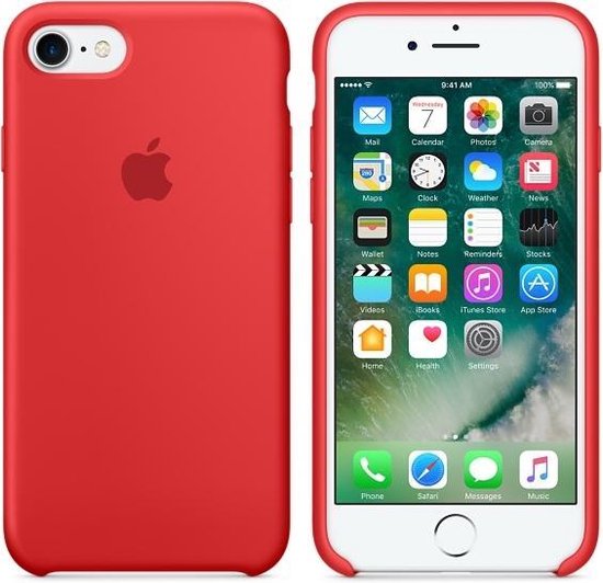 Foto: Apple siliconen hoesje voor iphone 7 8 se 2020 rood