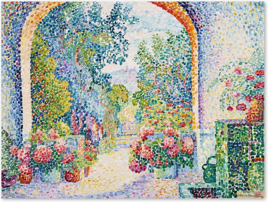 Tuin met Bloemen - Schilderij op Canvas