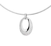 The Jewelry Collection Ketting Zirkonia 1,5 mm 42 + 3 cm - Zilver