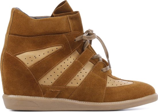 Mace Dames Sneakers Zwart sue wedge sneaker | Van den Assem