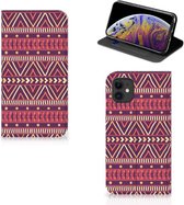 Geschikt voor iPhone 11 Hoesje met Magneet Aztec Purple