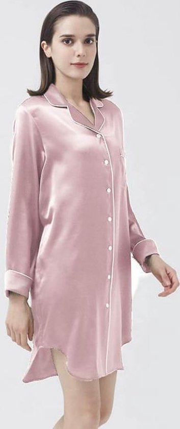Ekouaer Zijden Pyjama Dames - Satijn, Korte Mouwen, Met Knopen