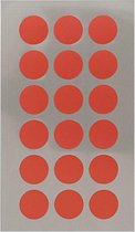 72x Rode ronde sticker etiketten 15 mm - Kantoor/Home office stickers - Paper crafting - Scrapbook hobby/knutselmateriaal