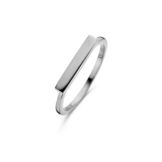 New Bling 9NB 0281 50 Zilveren Dames Ring met bar - 4 mm - maat 50 - Zilverkleurig