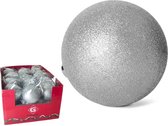 Kerstbal Zilveren Glitter 15Cm