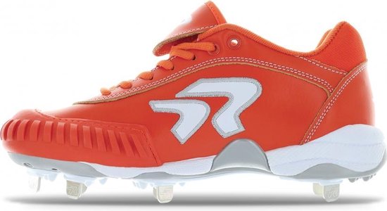 Ringor Dynasty Softbalschoenen met Metalen Spikes en Pitching Toe (PTT) - Oranje - US 7,5