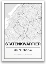 Poster/plattegrond STATENKWARTIER - 30x40cm