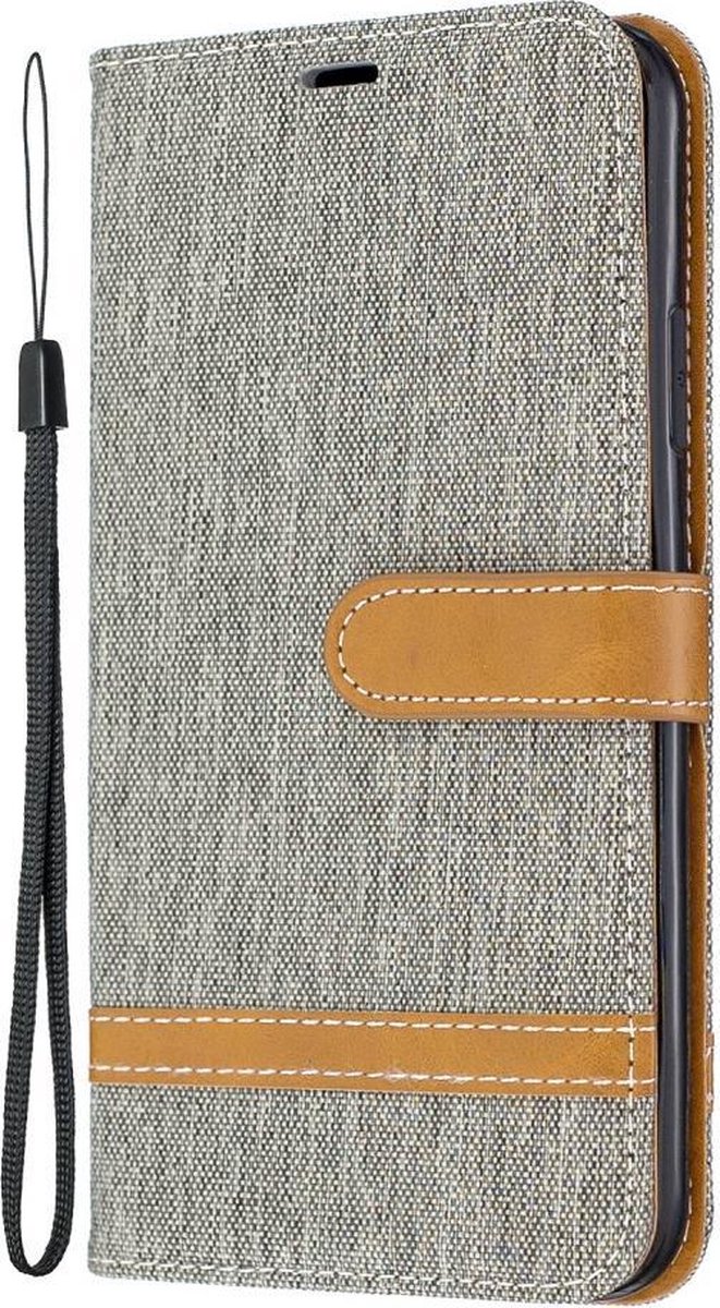 Denim Book Case - Geschikt voor iPhone 11 Pro Max Hoesje - Grijs