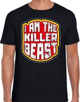 Halloween killer beast verkleed t-shirt zwart voor heren L