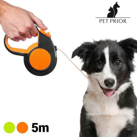 Laisse Extensible Pour Chien Pet Prior 5 Mtr - Orange
