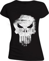 The Punisher - Distressed Skull Vrouwen T-Shirt - Zwart - L
