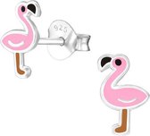 Amanto Kids Oorbellen Christan - 925 Zilver E-Coating - Flamingo - 6x8mm