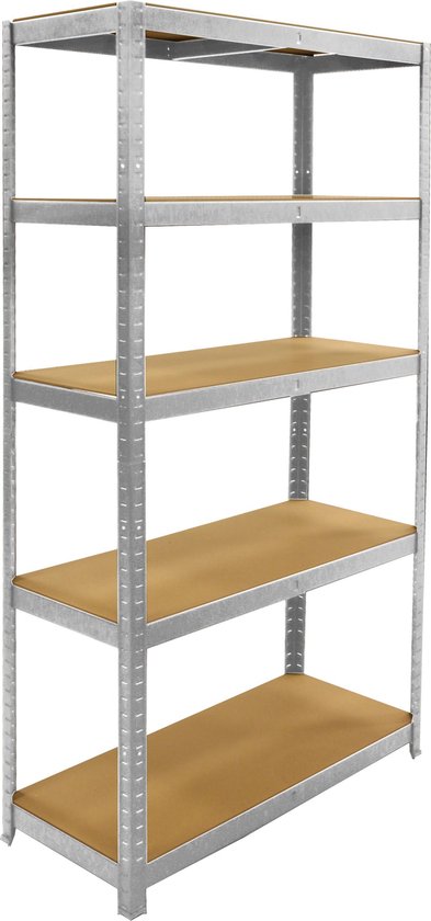 Metalen Opbergrek/Stellingkast met 5 legborden - 875kg draagkracht - (BxDxH) 90x40x180cm - 175kg per plank