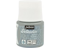 Pébéo Setacolor Glitter Zilveren Textielverf - 45ml textielverf voor lichte stoffen