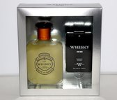 Whisky Classic giftset 100 ml (frisse hout geur met Lavendel, Ceder en Muskus) met tasverstuiver.