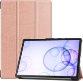 Tri-Fold Book Case - Samsung Galaxy Tab S6 Hoesje - Rose Gold