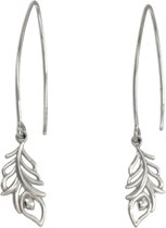 Silver Lining hooks oorhangers - zilver gerodineerd - veer - 40 x 8 mm