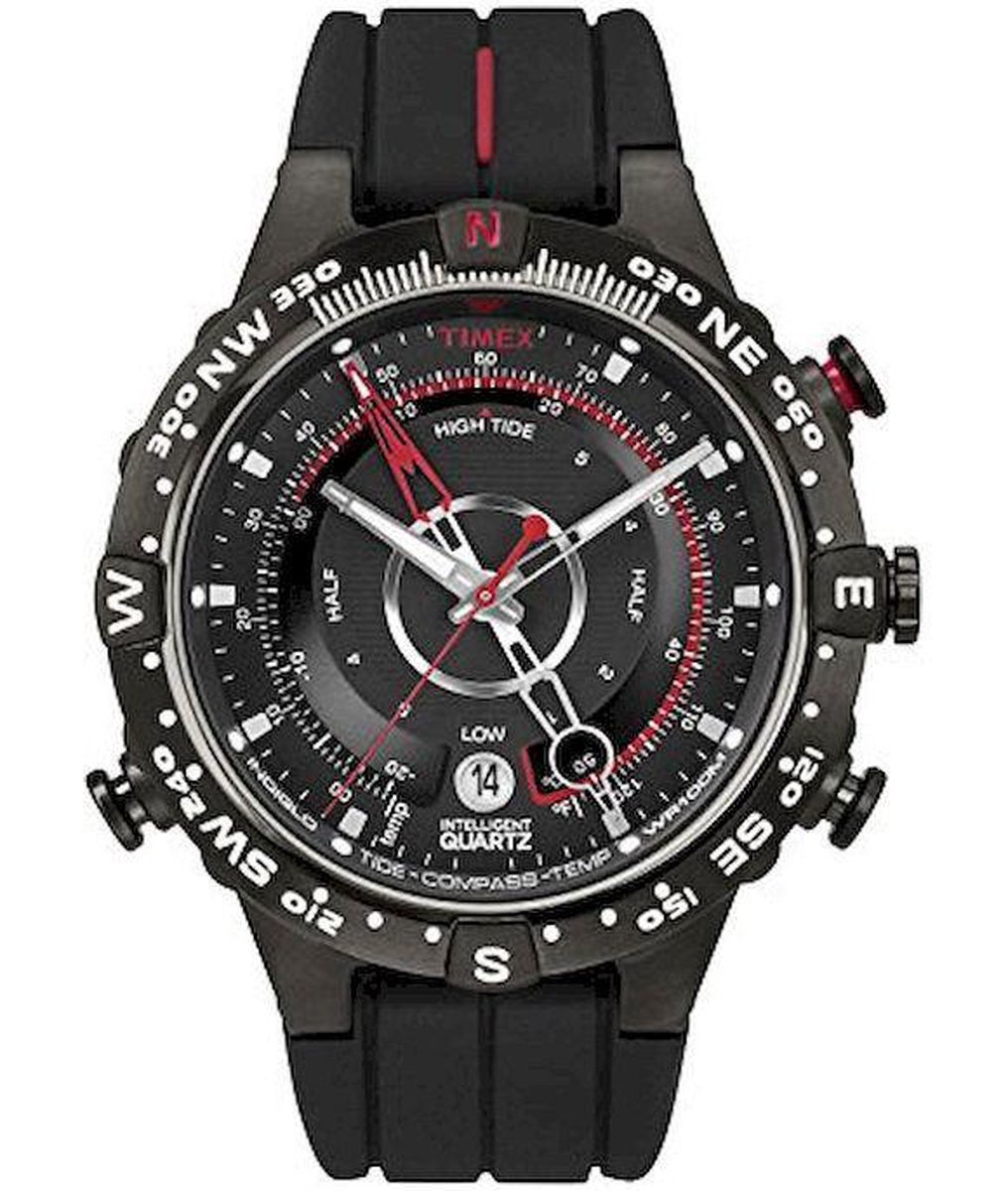 Timex Tide-Temp-Compass T2N720 Horloge - Siliconen - Zwart - Ø 45 mm