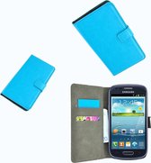 Samsung Galaxy S4 Mini i9190 Wallet Bookcase hoesje turquoise