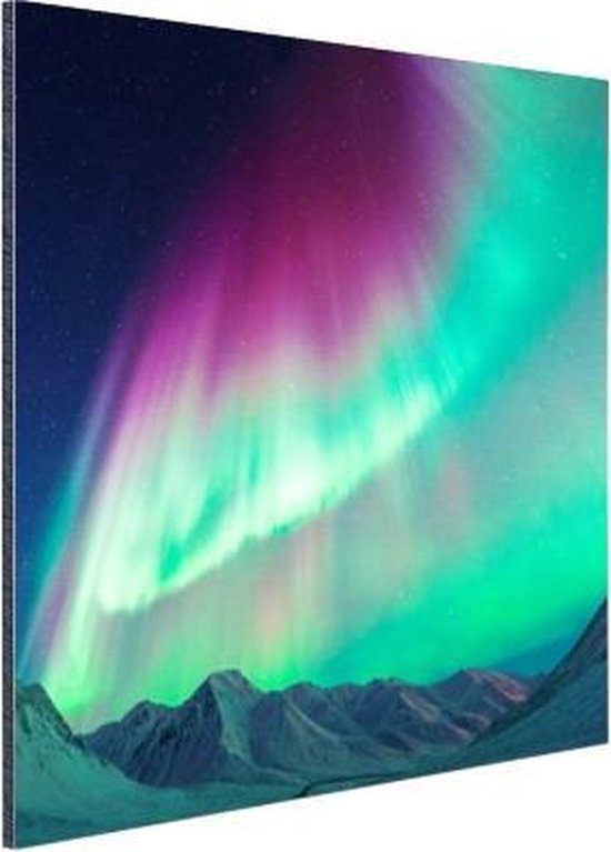 Fraai aurores boréales Aluminium 120x80 cm - Tirage photo sur Aluminium (décoration murale en métal)
