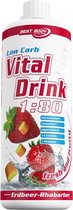 Best Body Nutrition Low Carb Vital Drink - 1000 ml - Strawberry Rhabarber