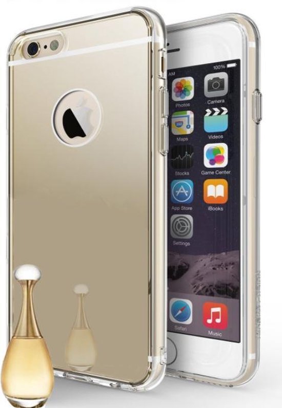 atmosfeer ongebruikt Opsplitsen Apple iPhone 6 Plus / 6+ - Siliconen Spiegel Hoesje Goud Achterkant (Gold  Mirror TPU Case) | bol.com
