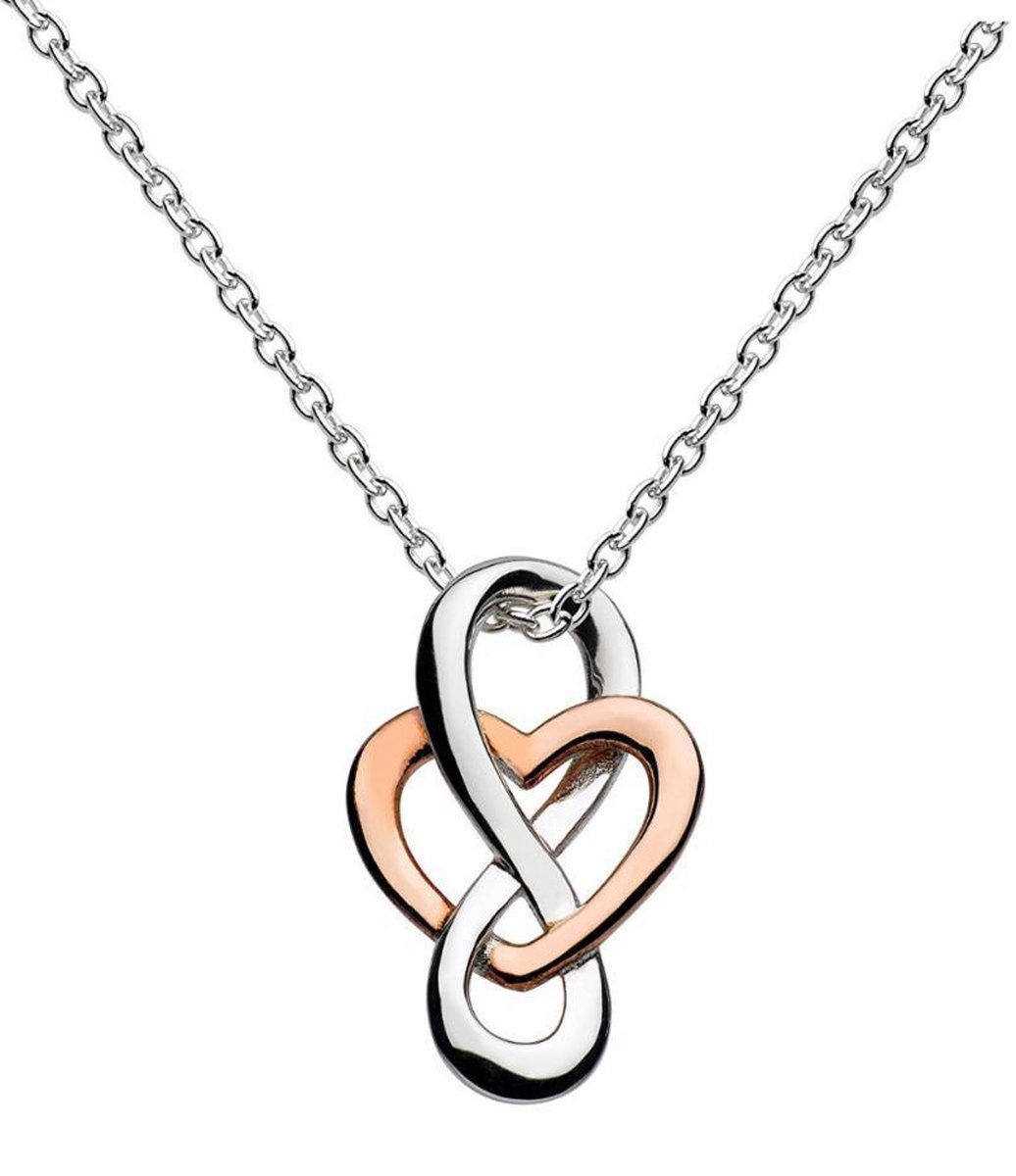 Fate Jewellery Ketting FJ481 – Infinity Heart – 925 Zilver, Rosé verguld – Hartje – 45cm + 5cm