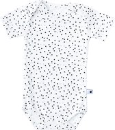Little Label Unisex Rompertje - black & light blue dots - Maat 62/68