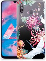 Geschikt voor Samsung Galaxy M30 TPU Siliconen Hoesje Bird Flowers