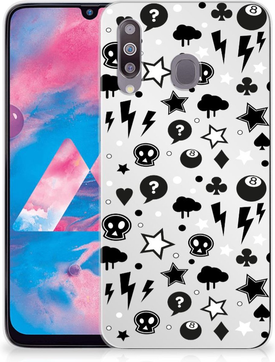Silicone Back Case Samsung Galaxy M30 Silver Punk
